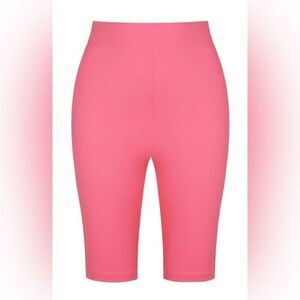 NWT Nocturne Women's Hot Pink High-Waist Ribbed Biker Athletic Shorts - Size XS